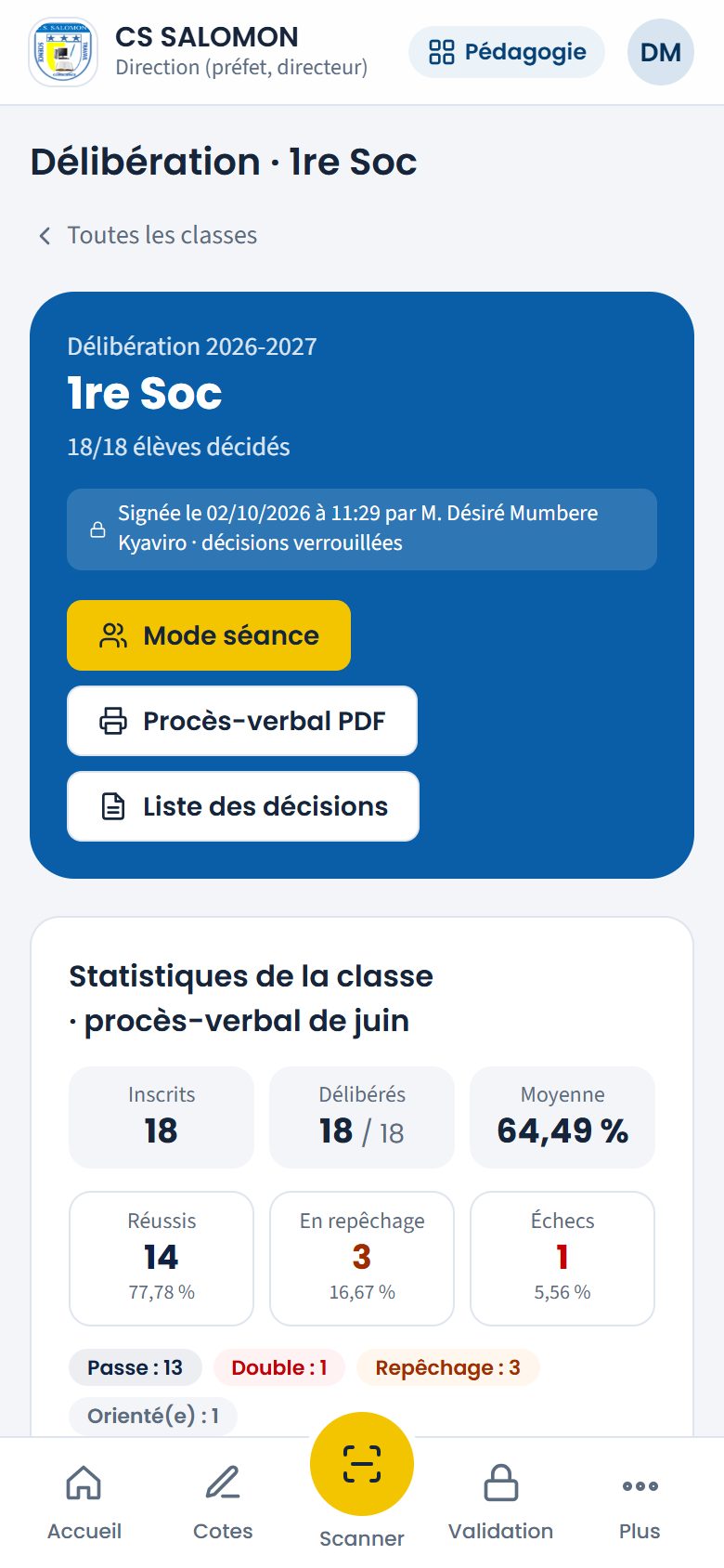 Délibération signée de la 1re Soc (téléphone)