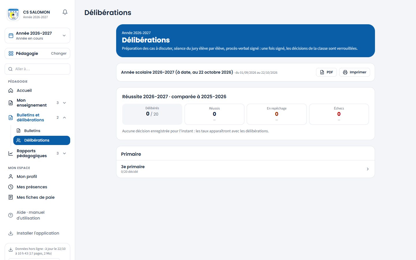 Délibérations vues par la titulaire (ordinateur)