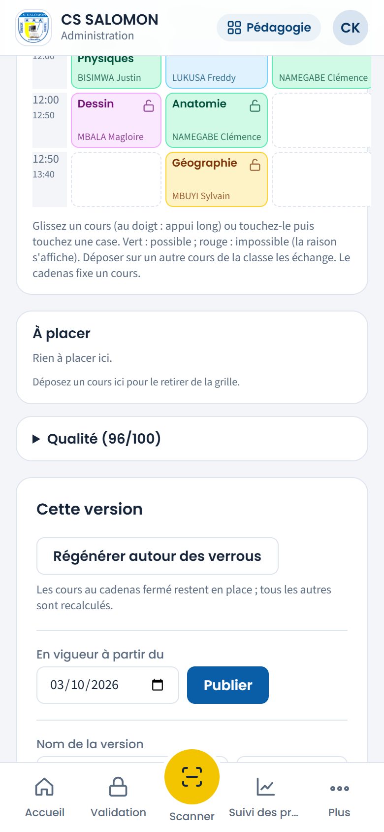 Publication d'une version (téléphone)