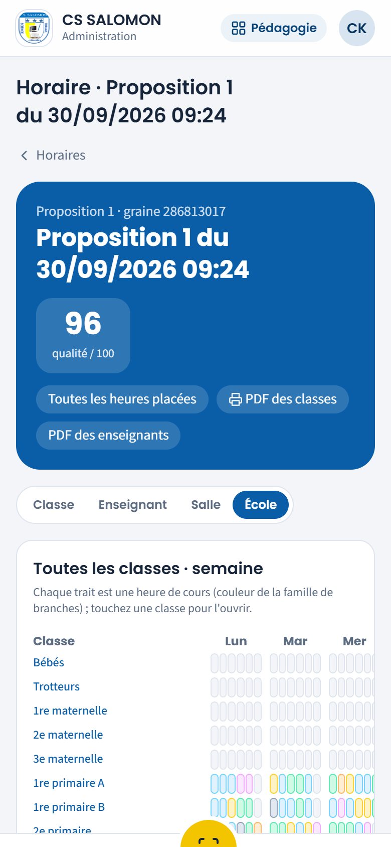 Vue d'ensemble de l'école (téléphone)
