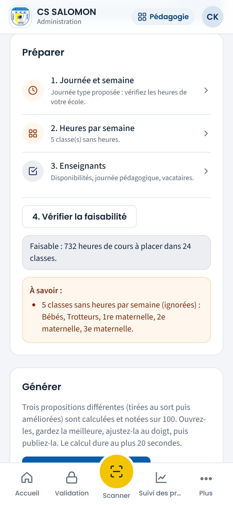 Vérification de la faisabilité (téléphone)