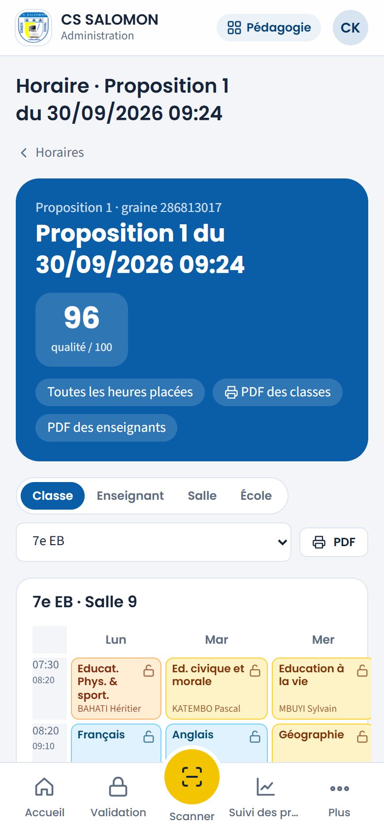 Proposition ouverte sur la 7e EB (téléphone)
