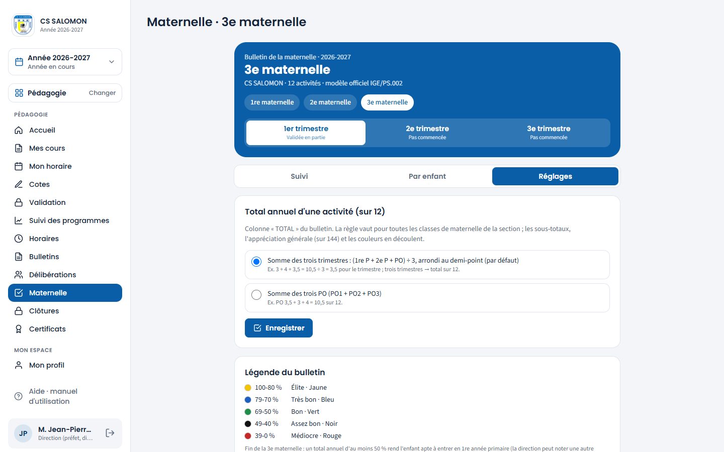 Réglage du total annuel (ordinateur)
