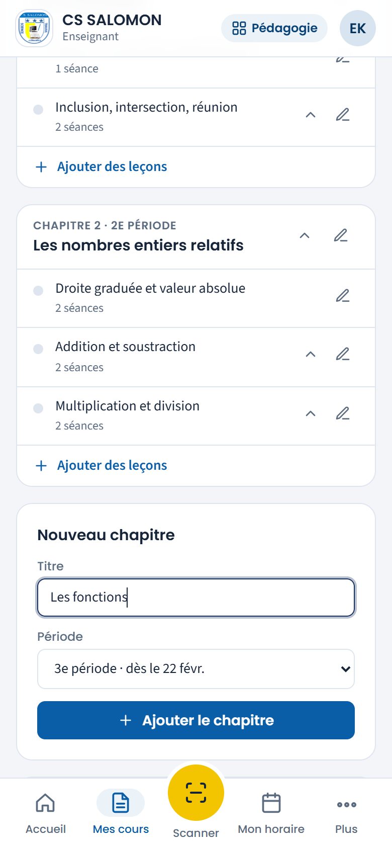 Formulaire Nouveau chapitre (téléphone)