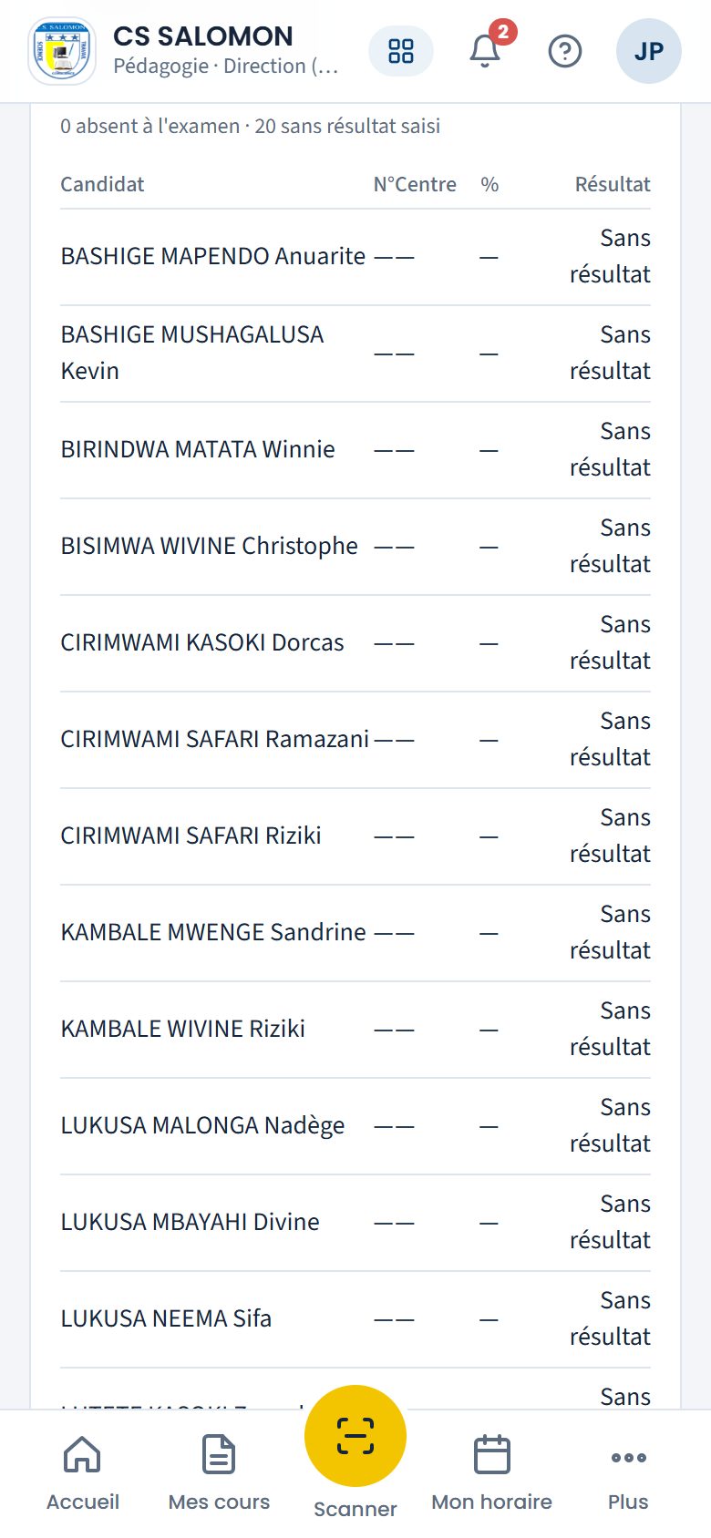 Candidats de la 6e primaire (téléphone)
