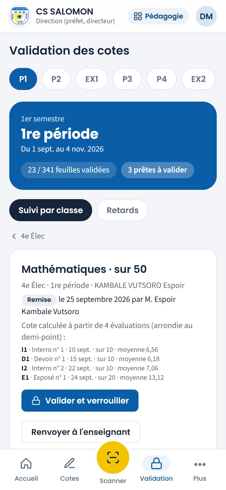 Feuille de Mathématiques de 4e Électricité remise (téléphone)