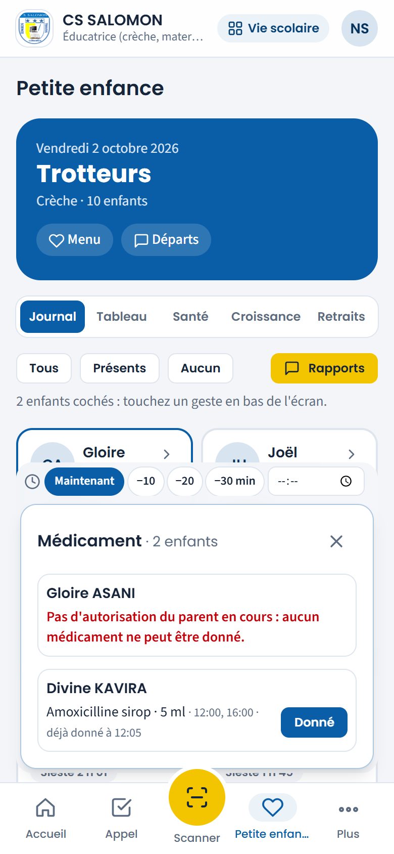 Panneau Médicament (téléphone)