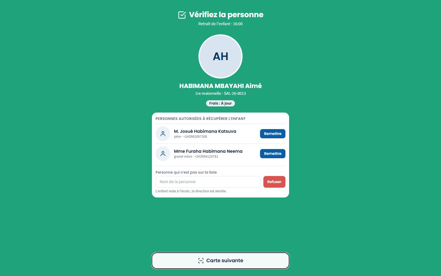 Retrait : personnes autorisées (ordinateur)